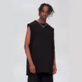 Canotta smanicata in puro cotone da uomo stile streetwear americano top da fitness - Taglia S / Nero