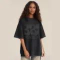 Washed distressed oversized short sleeve t-shirt for men and women, hip hop vintage streetwear. - S / Washed Black