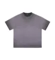 Men's washed cotton short sleeve t-shirt, vintage drop shoulder casual top, stylish streetwear. - S / Tops / Gray