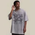 Vintage washed oversized short sleeve t-shirt for men and women, hip hop street style tee. - S / Washed Gray