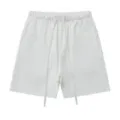White casual drawstring sports shorts for men, comfortable summer streetwear apparel. - S / Bottoms / White