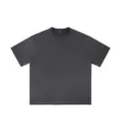 Men's Cotton Oversized Short Sleeve T-Shirt Dark Grey Washed Casual Summer Tee Top - S / Tops / Black