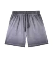 Grey gradient washed casual shorts with elastic drawstring waist for daily summer wear. - S / Bottoms / Gray