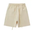 Men's casual cream drawstring shorts, comfortable elastic waist minimalist summer streetwear apparel. - S / Bottoms / Apricot