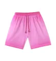 Pink gradient drawstring casual shorts for summer, comfortable cotton fabric, trendy item. - S / Bottoms / Rose Red