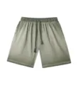 Men casual drawstring shorts in washed green color, comfortable loose fit streetwear apparel. - S / Bottoms / Army Green
