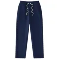 Solid navy blue fleece sweatpants for men and women, comfortable autumn winter casual pants. - S / Bottoms / Navy Blue