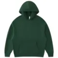 Dark green solid color hooded pullover sweatshirt, casual fleece-lined winter thick hoodie for men. - S / Tops / Green