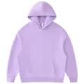 Solid color fleece-lined hooded sweatshirt casual pullover hoodie for women men autumn winter - S / Tops / Light Purple