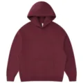 Solid color fleece hooded sweatshirt for men and women, warm winter pullover hoodie. - S / Tops / Burgundy