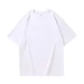 Plain white loose drop shoulder short sleeve t-shirt for casual daily wear and couples style. - S / White