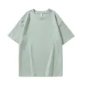 Camiseta lisa de manga corta holgada estilo casual basico superior clasico unisex - S / Tops / Verde menta
