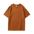 Camiseta Manga Corta Oversize Marron Caramel, Top Casual Liso Para Hombre Y Mujer - S / Tops / Amarillo Meseta