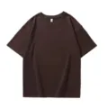 Camiseta Marrón Lisa Oversize de Algodón Pesado para Hombre Top Casual Urbano - S / Tops / Chocolate Negro