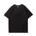Camiseta negra de manga corta con hombros caídos para hombre y mujer, top básico streetwear. - S / Tops / Negro y Gris