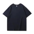 Camiseta casual oversize de manga corta lisa con hombros caídos para hombre, azul marino. - S / Tops / Azul Periwinkle