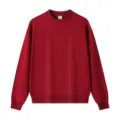 Solid red crewneck sweatshirt for men and women, comfortable daily casual long sleeve top. - Red Crewneck Sweatshirts