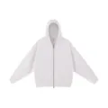 Heavyweight solid white zip-up hoodie casual autumn winter fleece hooded sweatshirt - S / Tops / White