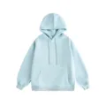 Lichtblauwe oversized hoodie voor dames en heren, casual comfortabele trui met grote zakken. - Aqua
