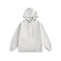 Comfortabele casual effen hoodie voor heren, een zware en warme trui met capuchon. - Lichtabrikoos