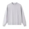 Plain lavender crewneck sweatshirt, casual long sleeve pullover, comfortable daily streetwear top. - Oyster Gray Crewneck Sweatshirts