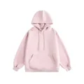 Roze hoodie voor dames en heren, comfortabele, casual trui met lange mouwen. - Roze