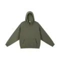 Sudadera con capucha verde lisa pesada con bolsillo delantero jersey streetwear casual. - Sudadera con capucha verde militar / S