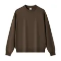 Solid brown crewneck sweatshirt for women and men, classic long sleeve casual pullover top. - Coffee Brown Crewneck Sweatshirts