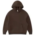 Classic solid color dark brown fleece hooded pullover sweatshirt for casual autumn winter - S / Tops / Coffee