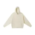 Sudadera con capucha de felpa pesada en color blanco roto, estilo urbano casual chic. - Sudadera con capucha albaricoque / S