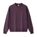 Solid purple crewneck sweatshirt for women and men, casual long sleeve pullover top. - Purple Crewneck Sweatshirts