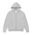Classic grey zip-up hoodie for autumn and winter, comfortable fleece material with front pockets. - S / Tops / Mixed Grey