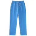 Solid blue casual sports sweatpants with adjustable drawstring, comfortable daily wear. - S / Bottoms / Blue