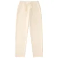 Comfortable beige fleece sweatpants for women and men, casual loose fit with elastic drawstring. - S / Bottoms / Beige