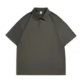 Classic solid color short sleeve polo shirt for men casual summer daily wear comfortable top - S / Dark Gray