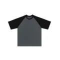 Camiseta de manga corta oversize holgada de tejido técnico de secado rápido estilo hip hop - S / Gris Y Negro