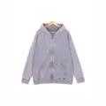 Heavyweight vintage washed full-zip hoodie for men, loose fit loopback couple sweatshirt - S / Tops / Washed Gray