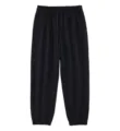 Heavyweight black fleece sweatpants casual sports trousers with elastic drawstring waist. - S / Bottoms / Black