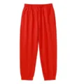 Heavyweight red fleece sweatpants for men and women, casual cuffed jogger pants for autumn. - S / Bottoms / Red