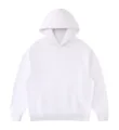 Heavyweight loopback hooded sweatshirt for men women casual solid color pullover hoodie top - S / Tops / White