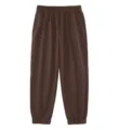 Brown heavyweight fleece sweatpants with cuffed hems and adjustable drawstring waist. - S / Bottoms / Coffee