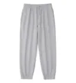 Grey fleece sweatpants, thick casual jogger pants with elastic drawstring waist. - S / Bottoms / Mixed Grey