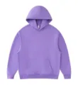 Solid purple heavyweight fleece hooded sweatshirt, casual pullover hoodie for autumn winter. - S / Tops / Light Purple