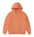 Heavyweight solid orange pullover hoodie with front pocket and hood for autumn winter casual wear. - S / Tops / Orange