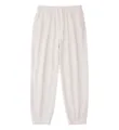 Heavyweight loopback sweatpants in light grey with cuffed hems and adjustable drawstring waist. - S / Bottoms / Oat Gray