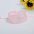 Ruban en satin rose avec lettres imprimées pour emballage cadeau, déco et loisirs créatifs. - 1cm*50 Yards / Rose Clair