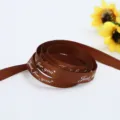 Rouleau de ruban en tissu marron avec lettres imprimees, ideal pour emballage cadeau et art. - 1cm*50 Yards / Café