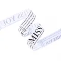 2.5cm white polyester ribbon with English letters and romantic quotes for DIY crafts. - White 50 Yards / Width 2.5cm