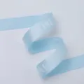 Light blue satin ribbon with English letters printed, 2.5cm wide floral bouquet decorative bow - English Letter Style / 50 Yards Pack / Glacier Blue
