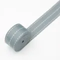 Graues Stoffband mit weißen gestrichelten Linien, 2.6cm breit für DIY Schleifen und Blumen. - 2.6cm*20 Yards / Marineblau